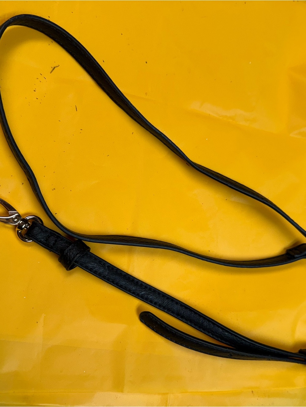 Classic Black Leather Crossbody Strap